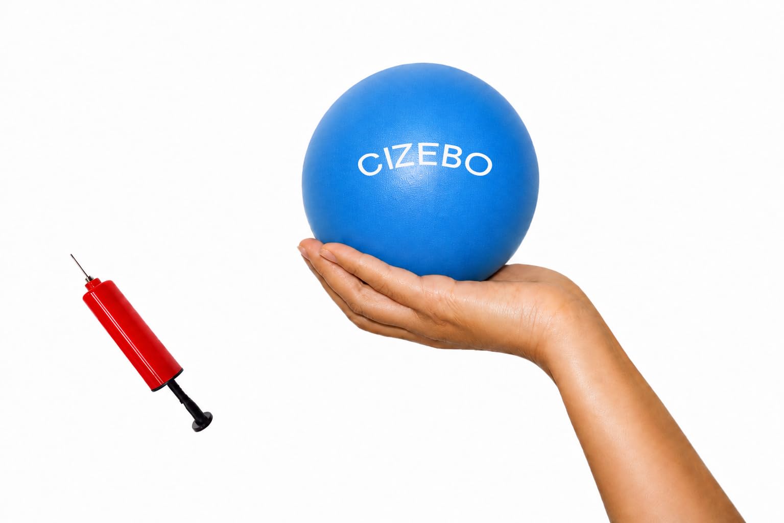 CIZEBO Mini Exercise Ball 4 Inch, Small Pilates Ball for Core Training, Thigh and Hip Exercises, Mini Yoga Ball for Stability Training, Workouts, Fitness Classes, Blue