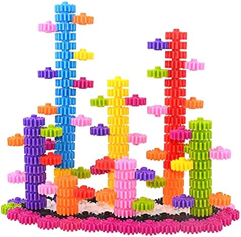 Gears Interlocking Learning Set, STEM Construction Toy Set - Building Kids Toys 180 Pcs - 10 Colors