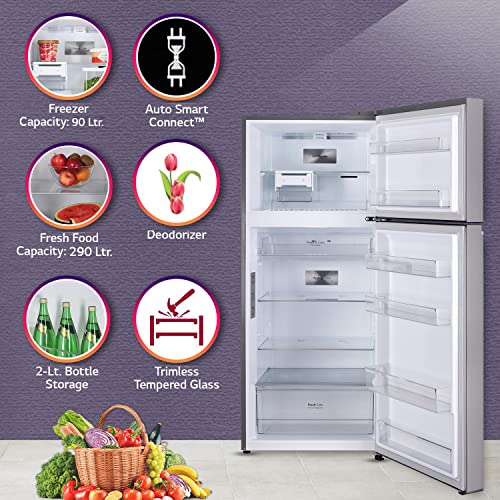 Image of LG 380 L 3 Star Frost-Free Smart Inverter Wi-Fi Double Door Refrigerator Appliance (GL-T412VPZX, Shiny Steel, Convertible & Door Cooling+, Gross Volume- 408 L)