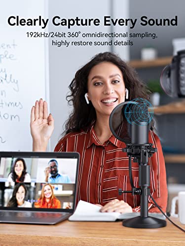 Soomfon Usb Computer Microphone Condenser Podcast Microphone For Pc, Recording, Gaming, Streaming, Upgraded Mic With Height Adjustable Stand, Headphone Output, Gain And Volume Knob #TOP3