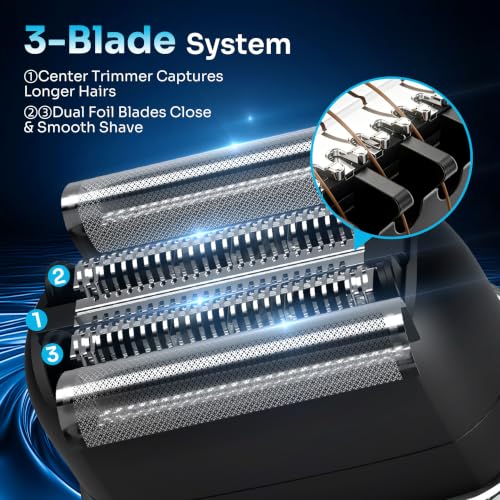 Image of SEIGA Mini Electric Foil Shaver for Men, Rechargeable with Travel Pouch