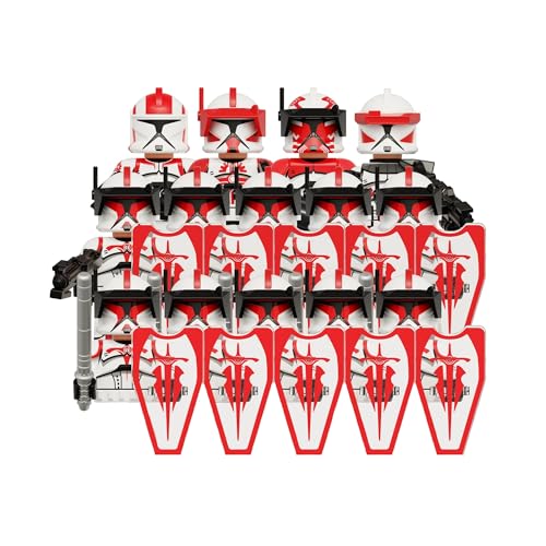JsLTCustoms Shock Troop Riot Guards Phase 1 Clone Troopers Army Set, 14 Figures, Battle Pack with Accessories