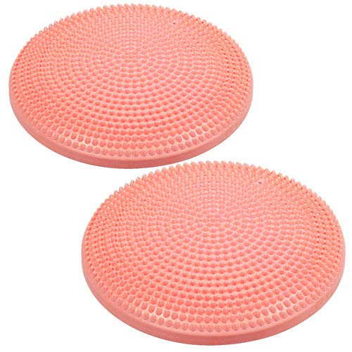 バランスディスク 2個セット マカロンピンク 空気入れ＆チューブ付き バランスクッション LE-BD02 耐荷重100kg 体幹 トレーニング エクササイズ ダイエット インナーマッスル 野球 ゴルフ