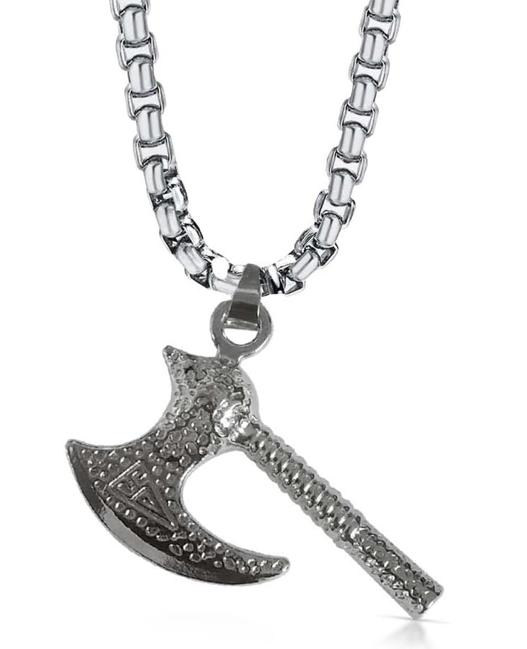 bigwheels Unisex Silver Color Stainless Steel Single Edged Battle Viking Axe/Kulhadi Punk Rock Hip Hop Locket Pendant Necklace With Box Chain-picture-27