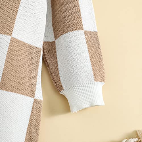 Lamgool Baby Girls Boys Checkered Jumpsuit Knitting Longsleeve Casual Plaid Romper Outfit For Fall 6-12M #TOP4