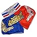 Anotherboxer Unisex Muay Thai Boxing Shorts, for MMA Kickboxing Fighting Shorts with Elastic Waist, Breathable Polyester Blend Martial Arts Fight Wear, Red + White(Blue+Red)(M)