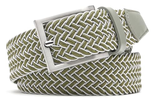 Image of Fabio Valenti Men's Stretch Belt,Woven Braided Web Belt 1 3 /8 for Golf Casual Pants Shirts Jeans