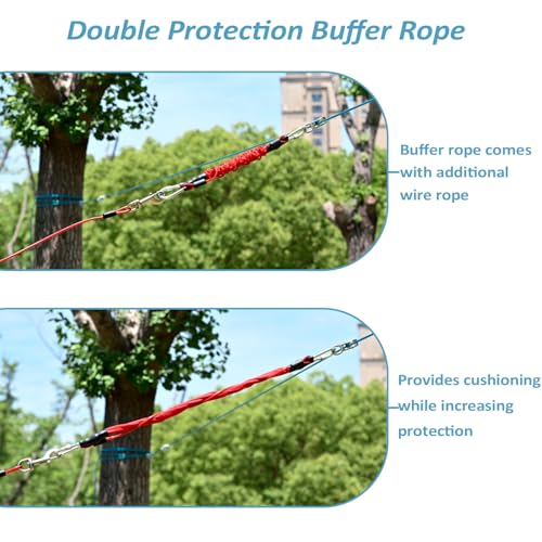 100FT Dog Run for Yard Heavy Duty with 10FT Tie Out Cable, Outdoor Leash Trolley System for Large Dog to 300Lbs - Image 3