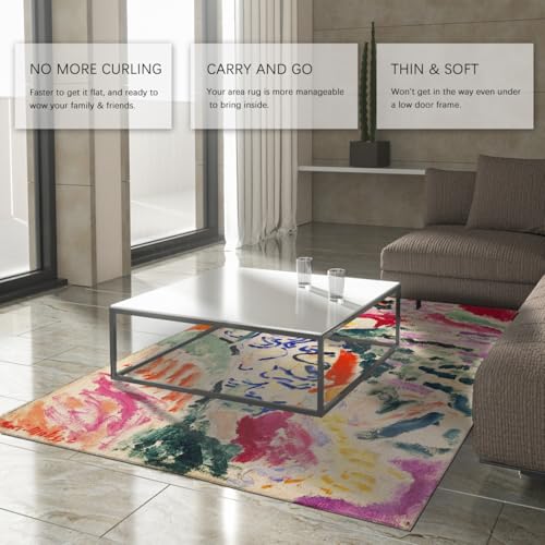 Tapis à poils courts antidérapants entretien facile doux - 4