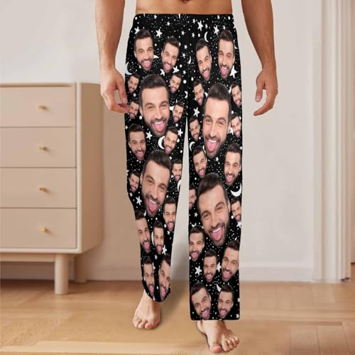 Custom Christmas Pajama Pants for Men Xmas Gifts Customized Photo Sleepwear Bottoms Personalized Pj Trousers4