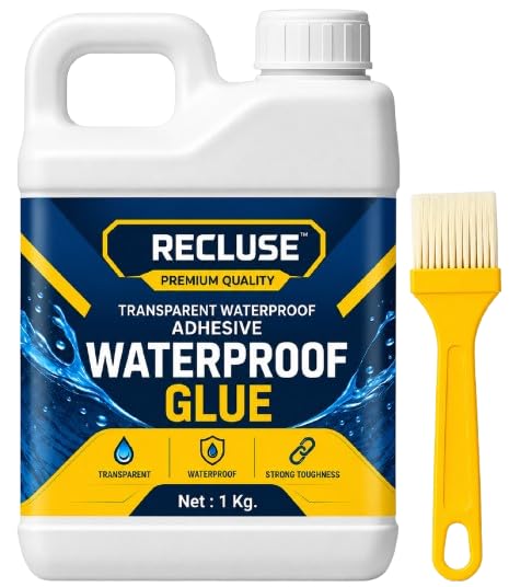 Image of RECLUSE Transparent Waterproof Adhesive Glue 1Kg - Heavy Duty Leak Proof Adhesive |Waterproof Glue for Metal, Wood, Plastic, PVC, Tile, Glass, Concrete & DIY Repairs - Heavy Duty All Purpose