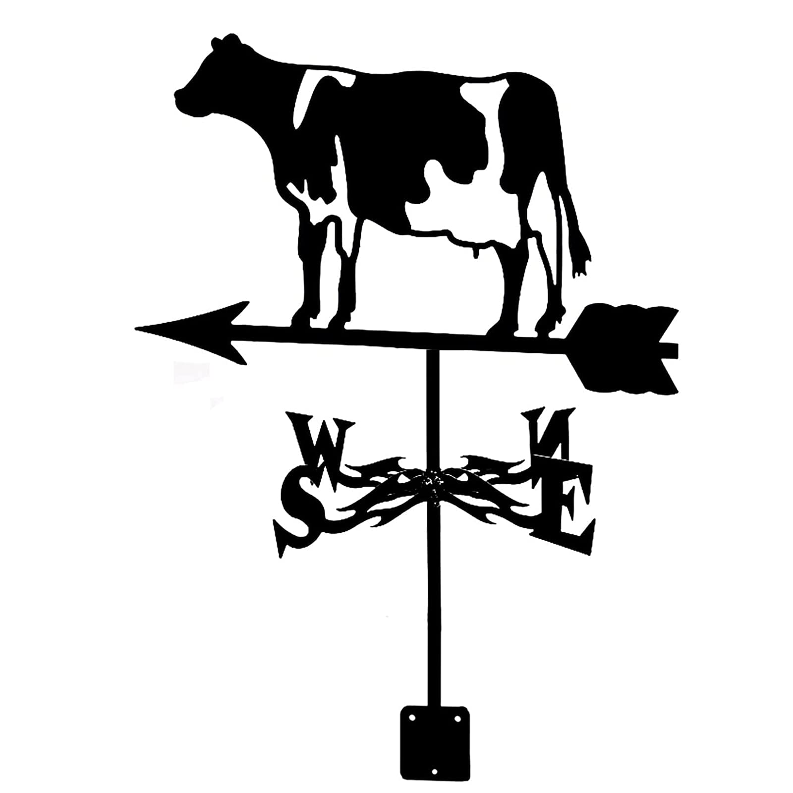WIQUYBML Weathervane With Cows Wind Vane Stainless Steel Weather Ornament Direction Indicator Garden Stake Weathercock Measuring Tool