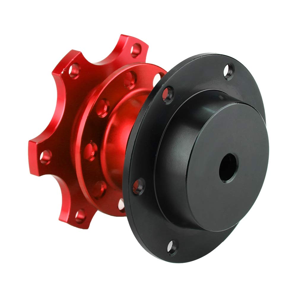 Adaptateur De Moyeu De Volant Racing Quick Release Amovible Snap Off Kit En Alliage D'Aluminium Universel(Rouge) pour