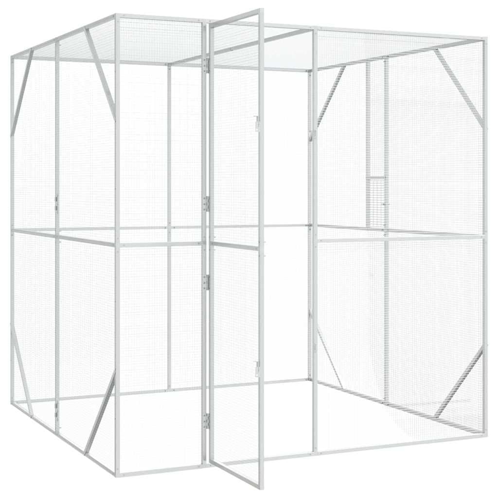 INLIFE Vogelkäfig Anthrazit 209 x 202 x 214 cm Verzinkter Stahl,Tier- & Haustierbedarf,Haustierbedarf,Vogelbedarf,Vogelkäfige & -ständer,Anthrazit,39.4 KG,4100931