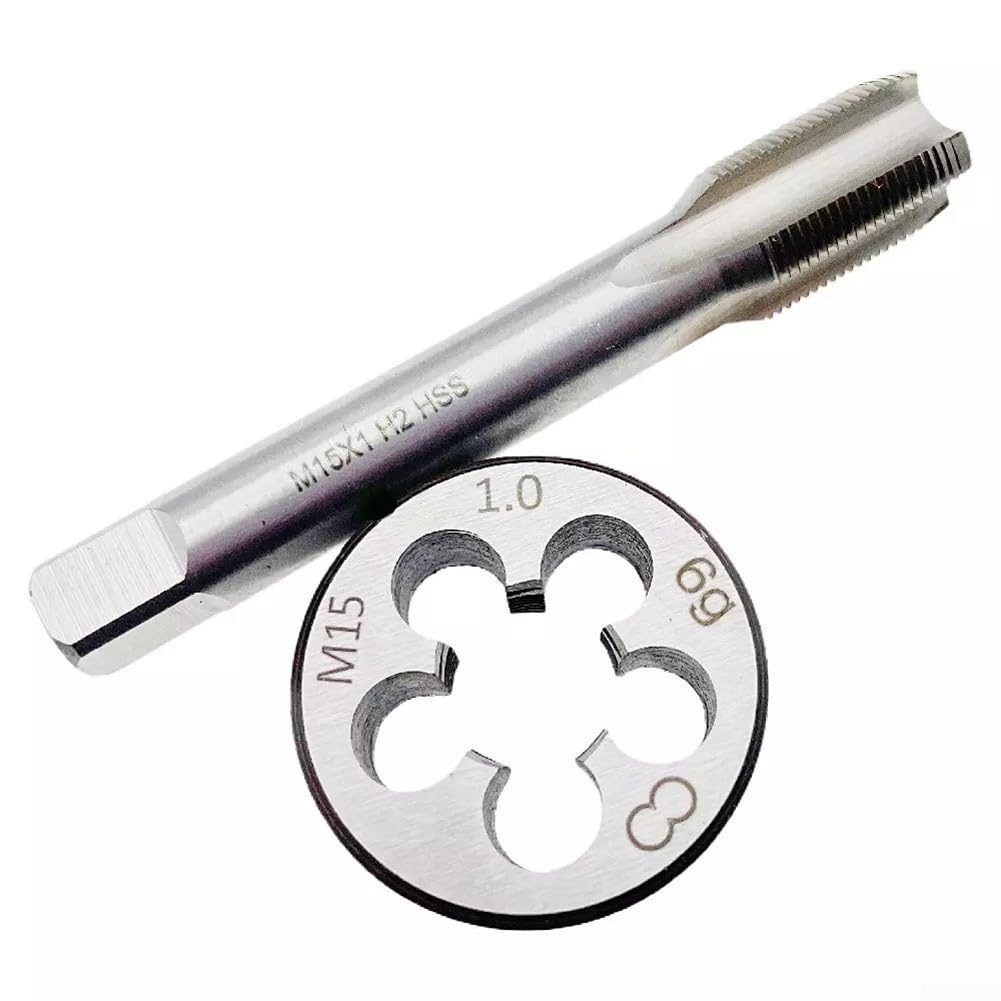 Zestaw gwintowników i narzynek, gwintowniki i narzynki do gwintów okrągłych, zestaw gwintowników do gwintów prawoskrętnych M15 x 1 mm, akcesoria zamienne z powłoką tytanową