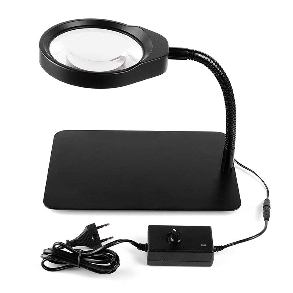 Loupe de bureau avec éclairage réglable pour réparation électronique Wisdom