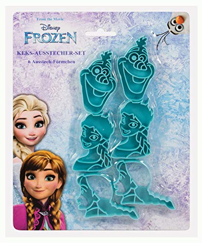 POS 28290 - Keks Ausstecher Set Disney Frozen, 6 Stück, Elsa, Anna und Olaf, aus Kunststoff, bpa- und phthalatfrei, spülmaschinengeeignet, ideal zum Backen und Ausstechen von Plätzchen