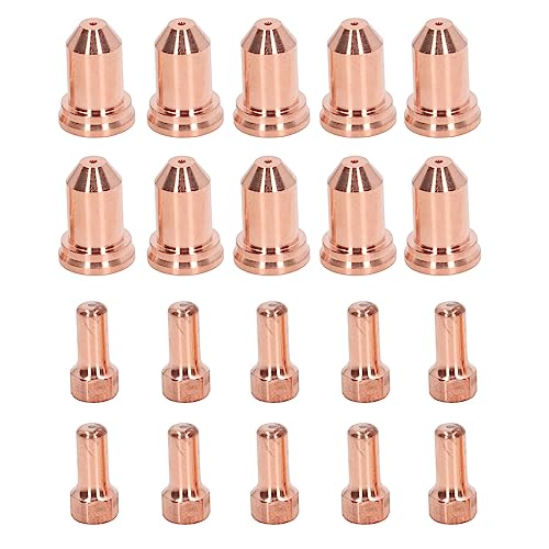 Xolsurg Plasma Cutting Torch Nozzles Electrodes Brass Strong High Temperature Nozzles Electrodes Set for PTM 80 IPT 80 Workshops