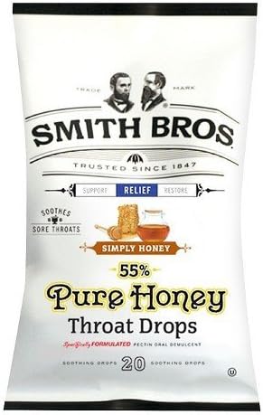 Smith Bros Simply Pure Honey Throat Drops (20 Count, 2 Pack)