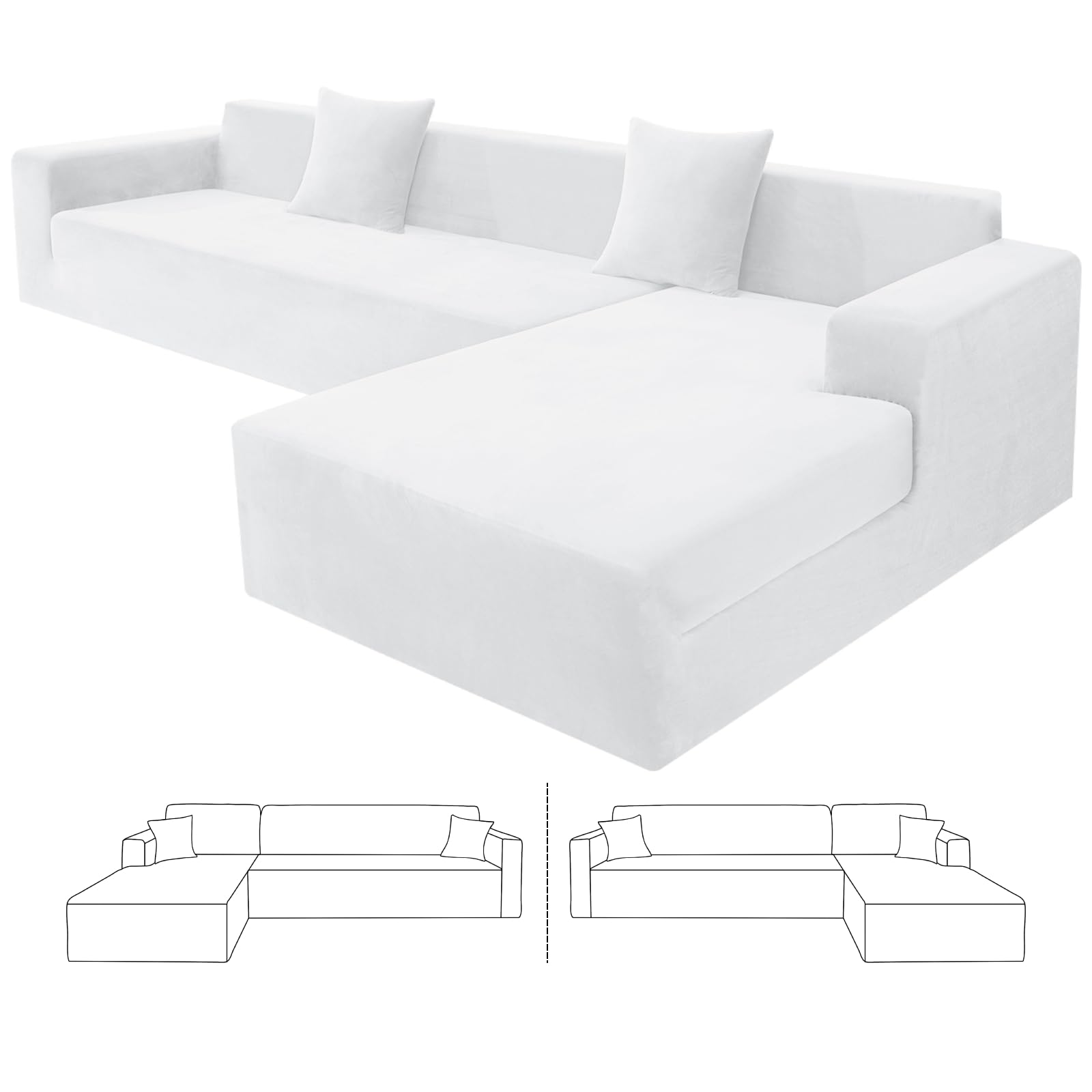 Amazon.com: ZNSAYOTX 2026 Soft Velvet Sectional Couch Covers