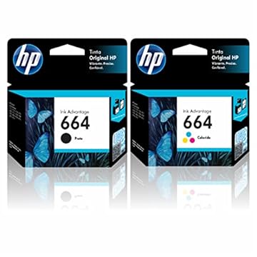 Kit Cartuchos 664 Preto e colorido Original HP 1115 2136 3636