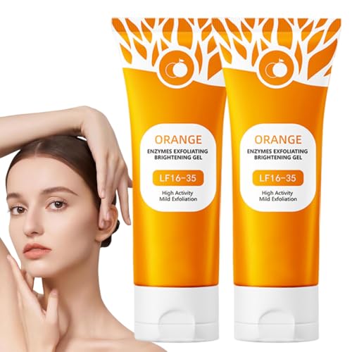 Orange Exfoliating Gel, Orange Gel Exfoliante Facial señora con Enzimas de Naranja, Exfoliante Facial Mujer,Facial Hidratante Y Purificante Limpieza Profunda E Hidratación para Rostro Y Cuerpo(2pc)
