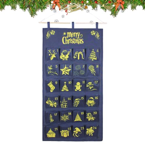Calendrier de l'Avent de poche mural anti-gaspillage réutilisable chaque année