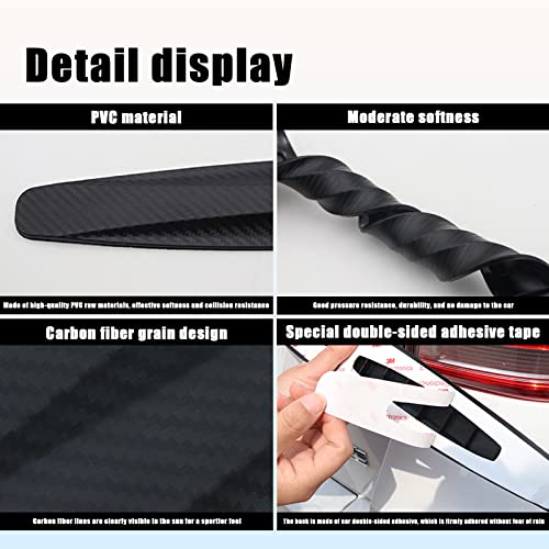 Fogfar 2 Pcs Car Front Rear Bumper Protector Strip, Anti-Scratch Rubber Strips For Car Bumpers Side, Carbon Fiber Textured Rubber Bumper Protector Strip For Cars Suv Pickup Truck (Black) #TOP3