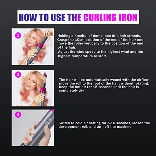 Image of 6 in 1 Hot Air Brush Hair Dryer & Volumizer, Multifunctional Hair Styler Tool for Women | Detachable Blow Dryer Brush, Hair Straightener, Curler & Crimper | Auto-Wrap Rotating Comb with Ionic Technology | Salon-Style Fast Drying & Easy Home Styling