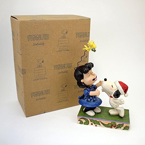 Peanuts by Jim Shore Mistletoe Mishap Snoopy and Lucy Ornament Figure