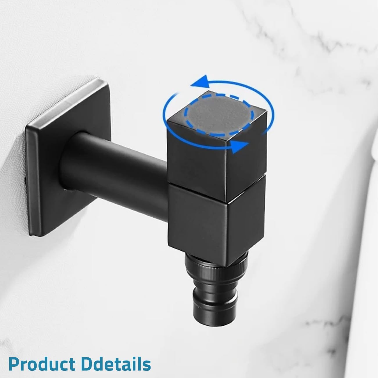 Tissting 2 Rubinetti Parete G1/2 Ottone Nero Opaco, Rubinetti Esterni | Rubinetto Quadrato, Ricambio Idraulico per Bagni, Balconi e Giardini Domestici