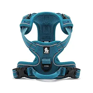 PetsUp Front Range Reflective Nylon Dog Vest Harness (XL, Blue, 81