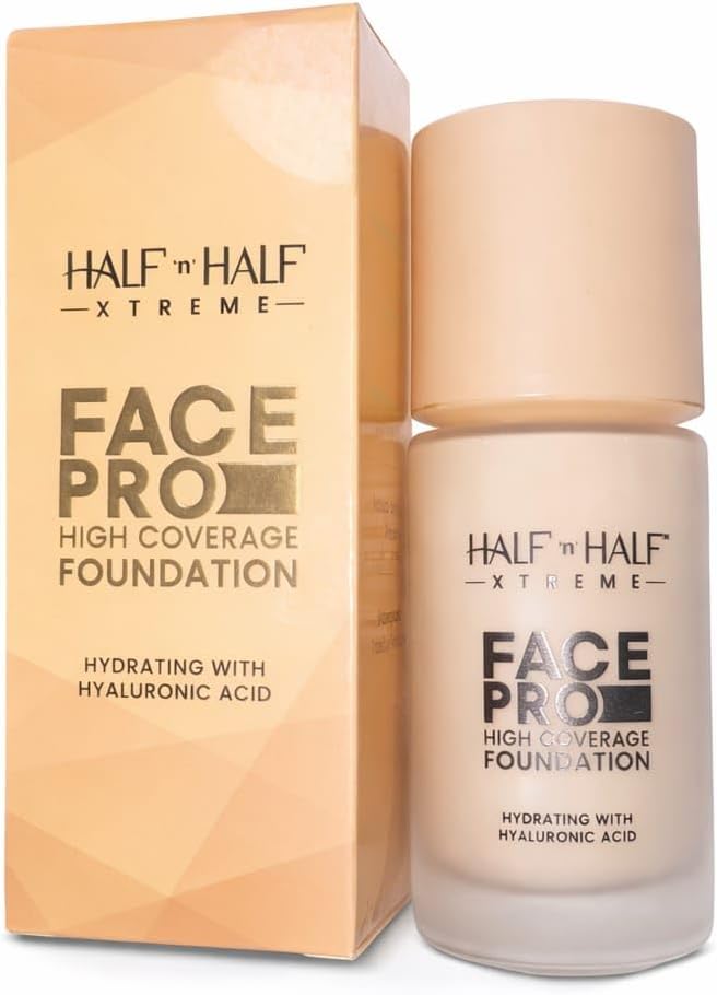 Half n Half XTREME SPF50 PA++++ High Coverage Foundation Blemish Free & Blendable Makeup | For All Skin Type (40ml) (Classic Ivory)