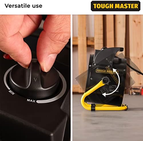 TOUGH MASTER PTC Ceramic Heater 2.8KW Small Ceramic Fan Heater ,For Household/Office with Adjustable Thermostatic Control, Overheating Protection, 3 Speed Heat Mode, 1500W 2800W Black & Yellow