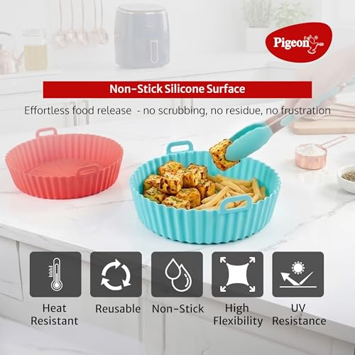 Image of Pigeon 4.2L Digital Air Fryer with Silicon basket | 1200W | 360 Rapid Air Circulation | 85% Less Oil | 8 Preset Menus | Non-Stick Basket | Touch Control | Auto Shut-Off | 2Y Warranty
