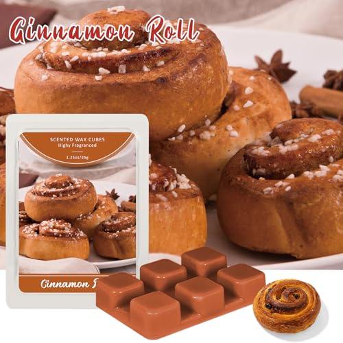 Image of SCENTORINI Wax Melts, Scented Wax Cubes, Cinnamon Roll Scent, 4 Pack | Soy Wax Tarts for Candle Making, Wax Warmer and Home Fragrance Decoration