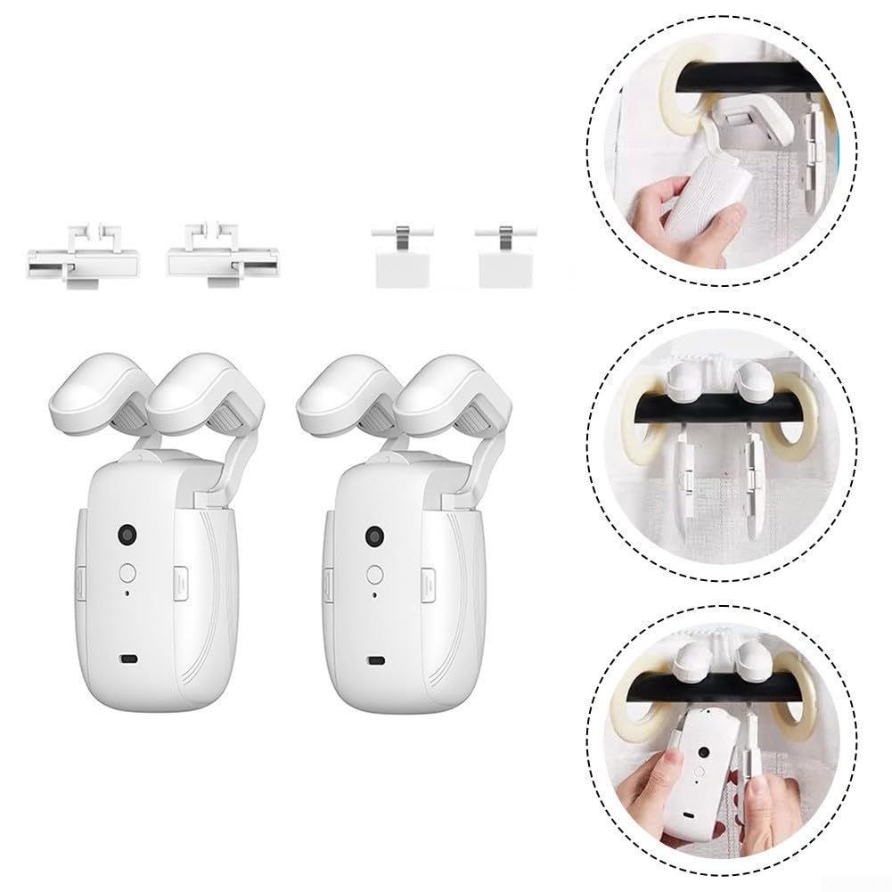 Apri tenda a motore, 3 in 1 automatico Roman | , U/T-Rail, 4000mAh, Controllo WiFi silenzioso, -Button Setup, Bianco