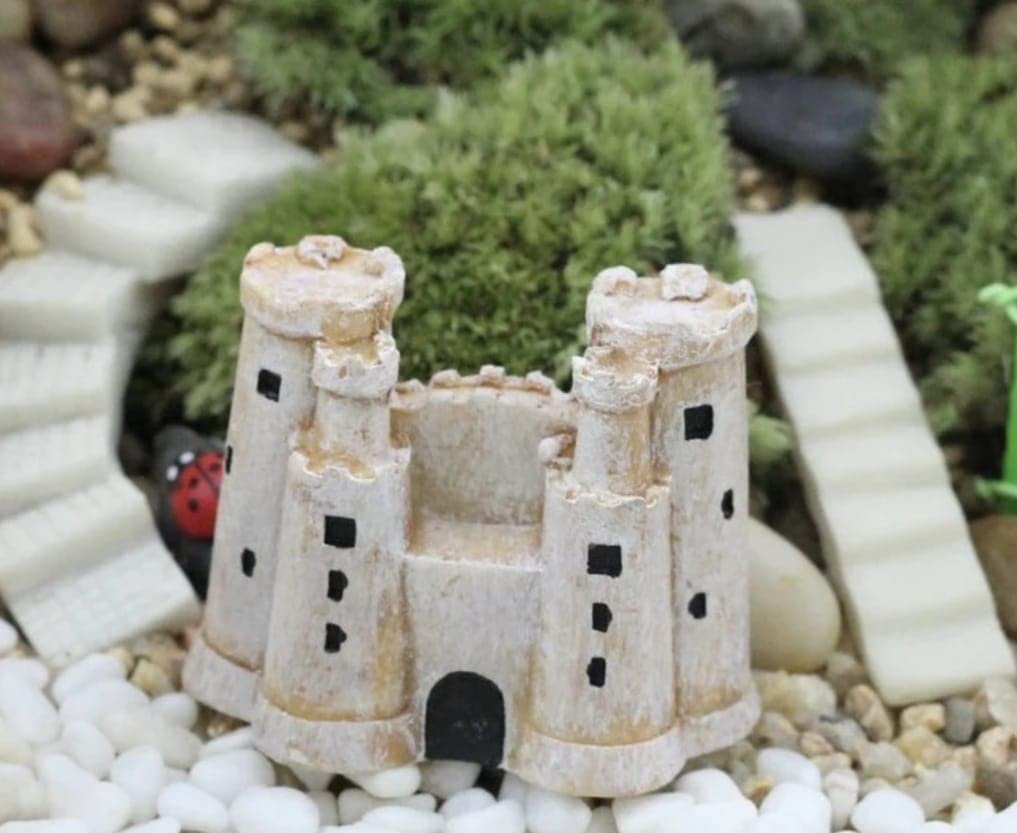 Elevate Collection Small Castle, Kingdom Concept for Tray Garden, School Project décor, Miniworld Decoration, Cute Miniatures (1 Light pcs)