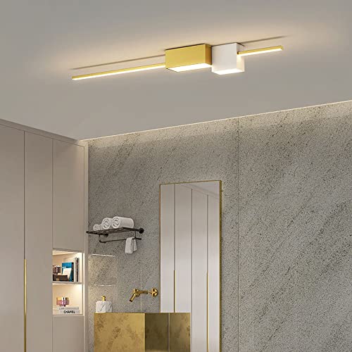 Applique LED linéaire minimaliste structure cube géométrique or et noir - 4