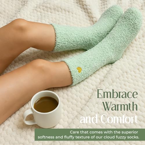 Image of American Trends Coral Fleece Cloud Fuzzy Socks Ultra-Soft Warm Sleep Socks Cozy Unisex Self-Care Gifts Boo Basket Stuffers