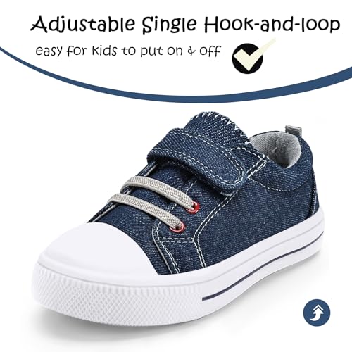 K KomForme Toddler Shoes Boys Girls Canvas Sneakers, Size 11 Little Kid, Denim