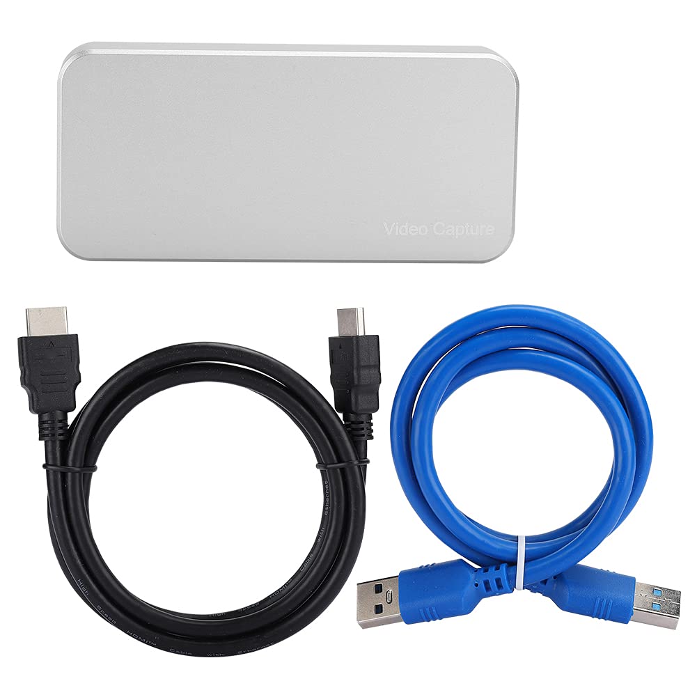 Ausla Tarjeta de Captura USB 3.0 Tarjeta de Captura de Vídeo 1080P 60 Fps Aleación de Aluminio Plug and Play para Grabación de Transmisión de Juegos en