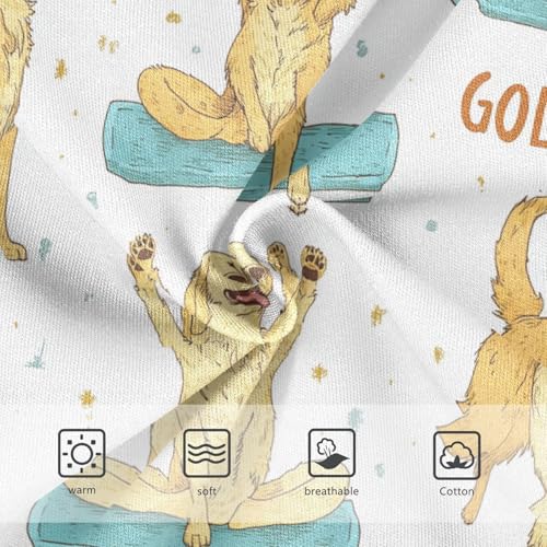 Wusikd Golden Retrievers Girls' Underwear Cotton Doing Yoga Girls Briefs Soft Toddler Underwear 2T3