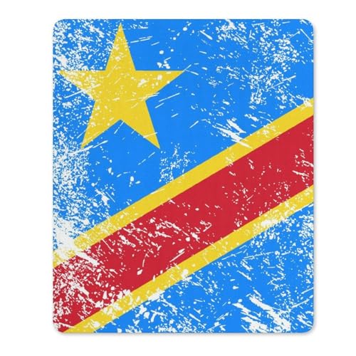 La République Démocratique du Congo Mousepad Petit Mouse Pad Bords Cousus Tapis De Souris Gaming pour Voyage Maison Jeu 25X30Cm