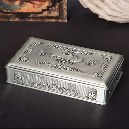 Scatola portaoggetti in vetro retrò con coperchio/scatola di immagazzinaggio classico con polvere decorativa di bellezza rimovibile in velluto