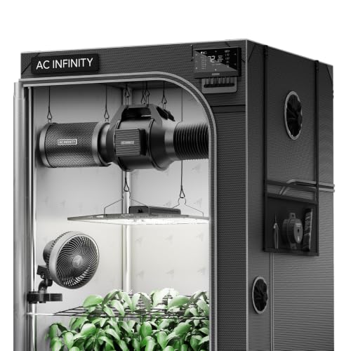 Image of AC Infinity AI Grow System 3x3, 3-Plant Kit w /Self-Learning AI Controller. | Dynamic Airflow & LM301H LED Lighting Control, 2000D Mylar Tent w / Lab-Tested Reflectivity, Largest Zippered Window