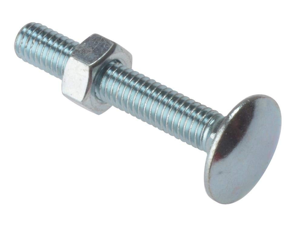 Forgefix Coach Bolt & Nut M6 X 65 (10 Pack) In Silver Size 10 Pack
