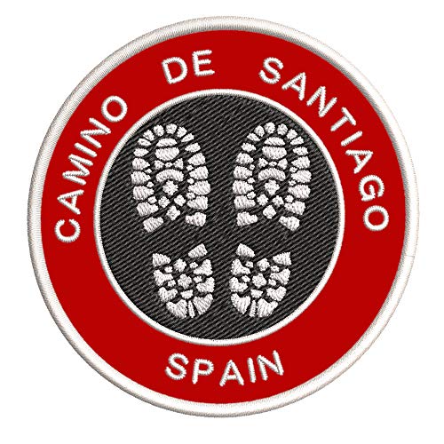 Camino de Santiago, Spain Hiking Boot Embroidered Premium Patch DIY Iron-on or Sew-on Decorative Badge Emblem Vacation Souvenir Travel Gear Clothes Appliques