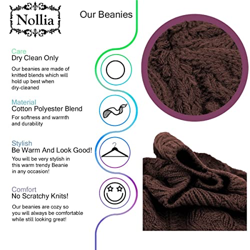 Image of Nollia Soft Knit Solid Color Beanie, Chic, and Lightweight Crochet Knitted Style Beanie Hat for Women, One Size Slouchy Hat
