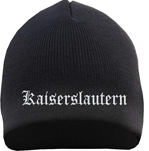 sostex Kaiserslautern Beanie Mütze - Altdeutsch - Bestickt - Strickmütze Wintermütze Einheitsgröße Schwarz